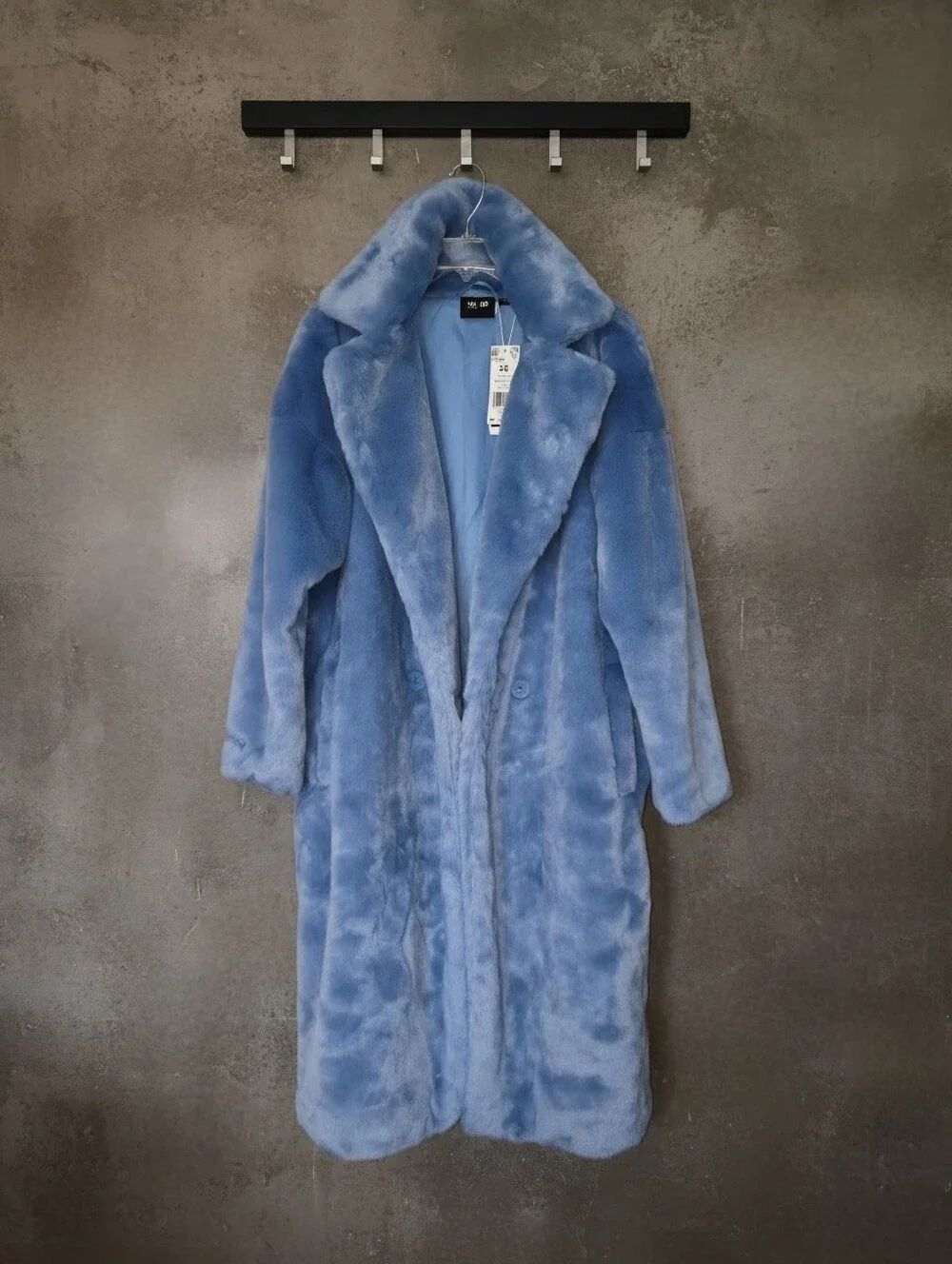NWT Adidas x Ivy Park Faux Fur Coat | Light Blue, Unisex XS